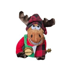 NWT Dan Dee Christmas Moose Banjo Plush Grandma Got Ran Over *Tested Working